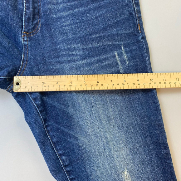 KUT from the Kloth Reese Ankle Straight Leg Jeans Size 8 Blue Distressed - Picture 15 of 16